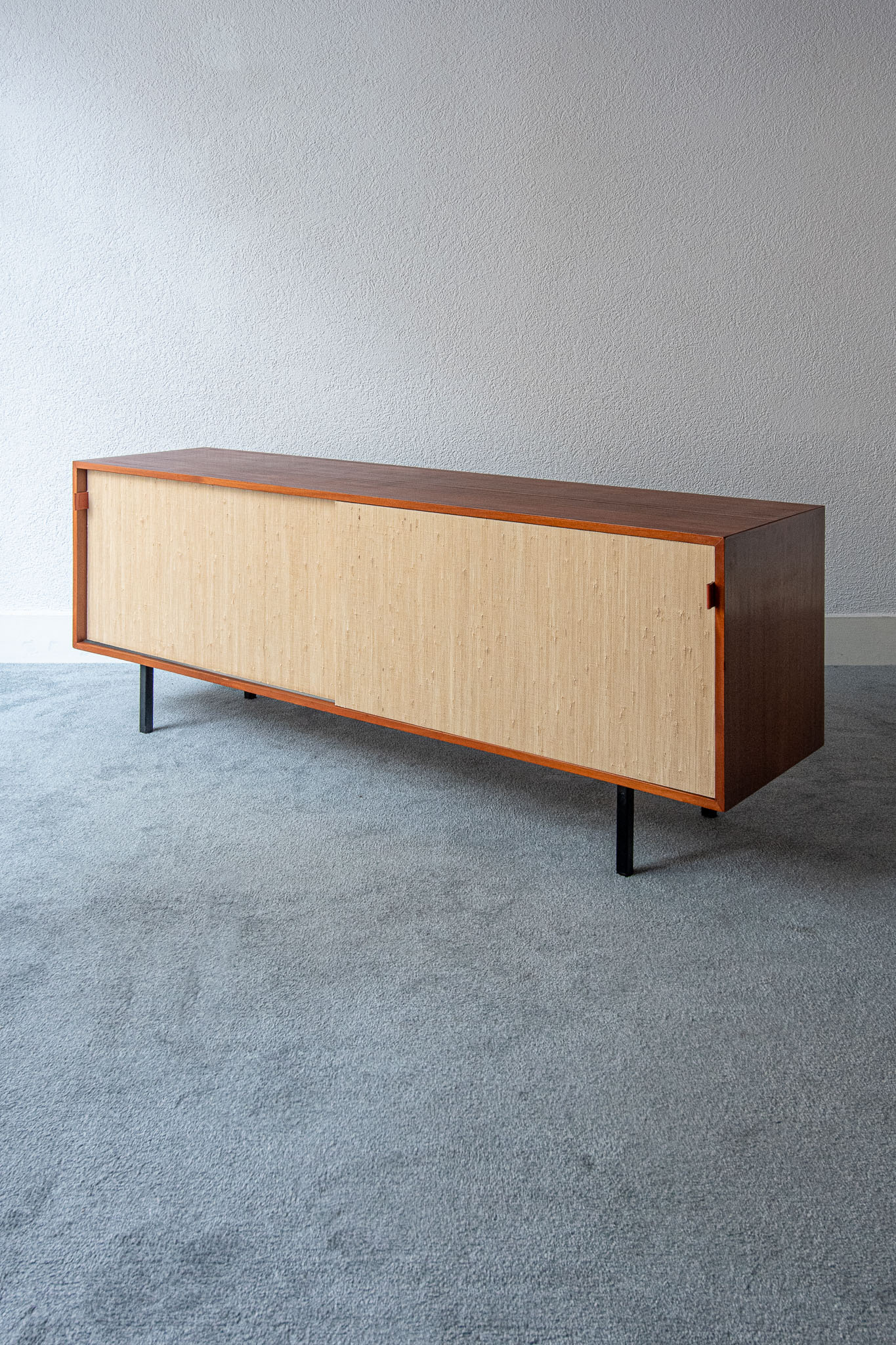Mahogany and seagrass sideboard