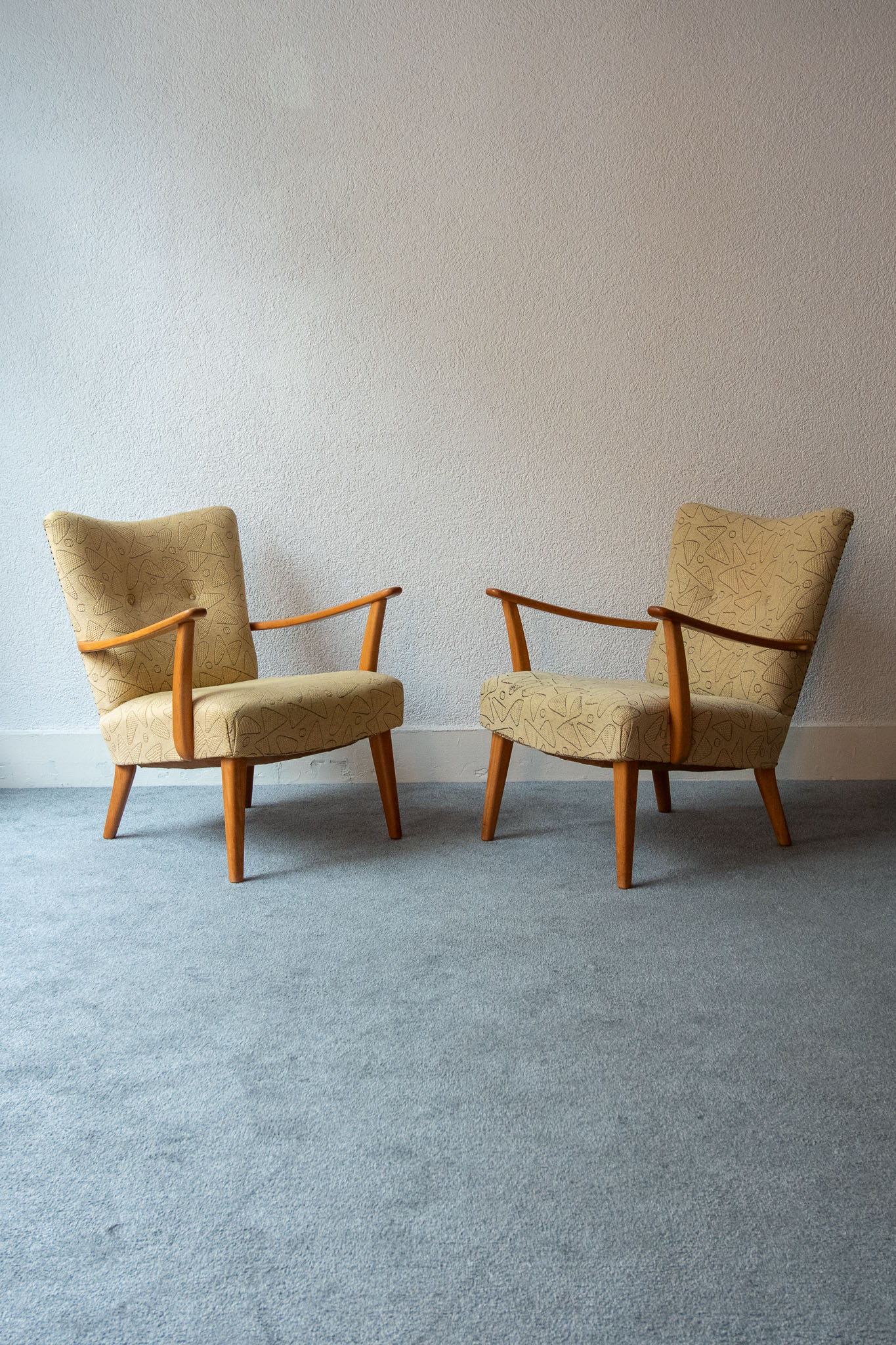 Pair 50s armchairs