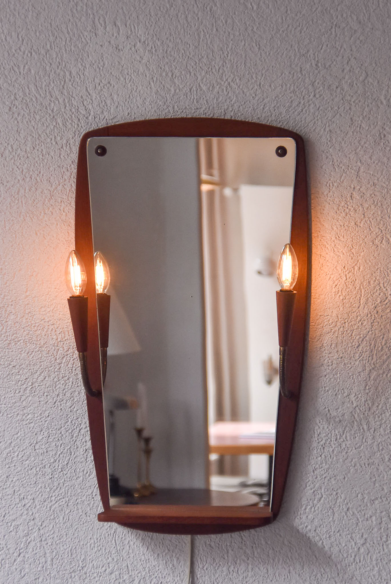 Mirror with sconces